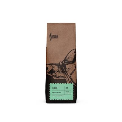 Black Baza Coffee, Luna, Dark Roast, Freshly Roasted, Organic, Robusta Cherry (Medium Fine Grind, 250 grams)