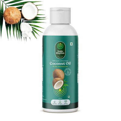 Vedic Rhythm Virgin Coconut Oil 200ml | Pure coconut oil | Cold-Pressed |