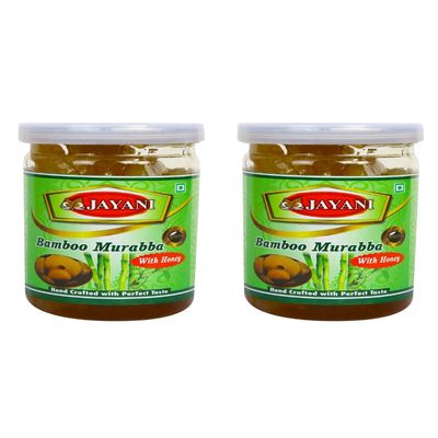 Combo of JAYANI Homemade Bamboo Murabba with Raw Forest Honey Helps Increasing Height Growth | Bans Ka Murabba 350 Gm Pack of 2| Bamboo Shoots Murabba Good for Health | Pure Raw Forest Honey