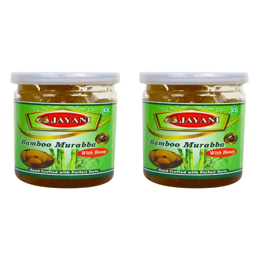 Combo of JAYANI Homemade Bamboo Murabba with Raw Forest Honey Helps Increasing Height Growth | Bans Ka Murabba 350 Gm Pack of 2| Bamboo Shoots Murabba Good for Health | Pure Raw Forest Honey