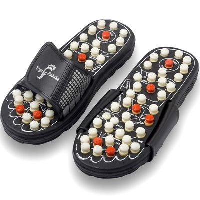 Aadu Taramoney Spring Acupressure And Magnetic Therapy Accu Paduka Slippers For Full Body Blood Circulation Natural Slippers For Men And Women (Unisex)(Unisex) ((7)