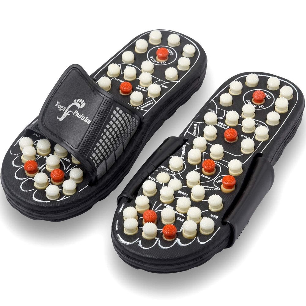 Aadu Taramoney Spring Acupressure And Magnetic Therapy Accu Paduka Slippers For Full Body Blood Circulation Natural Slippers For Men And Women (Unisex)(Unisex) ((7)