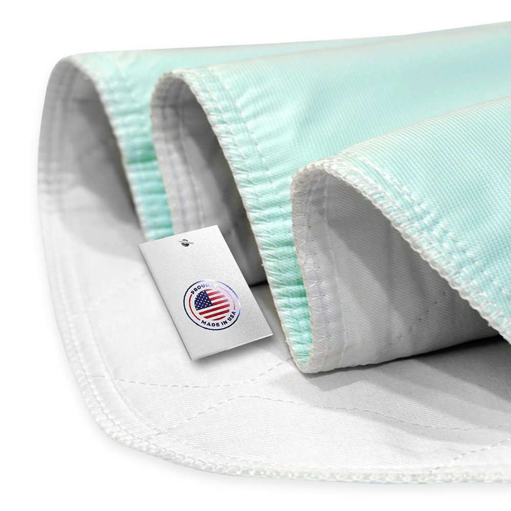 KosmoCare Reusable Underpad Washable Incontinence Bed Pad Overnight Sheet, Underpad Mattress Protection for Baby, Elderly & Patient Care - (Twill) - Green (Pack of 2)