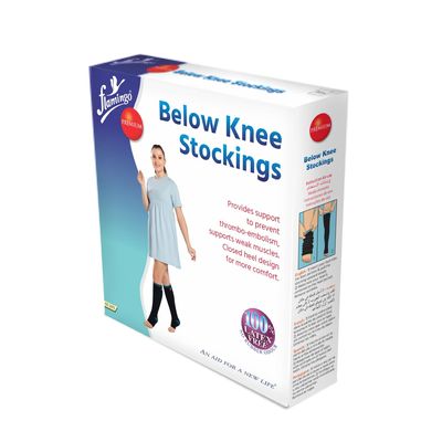 Flamingo Premium Below Knee Compression Stockings for Men & Women | Medical Support for Varicose Veins, Swelling & Fatigue Relief | Size - XL |