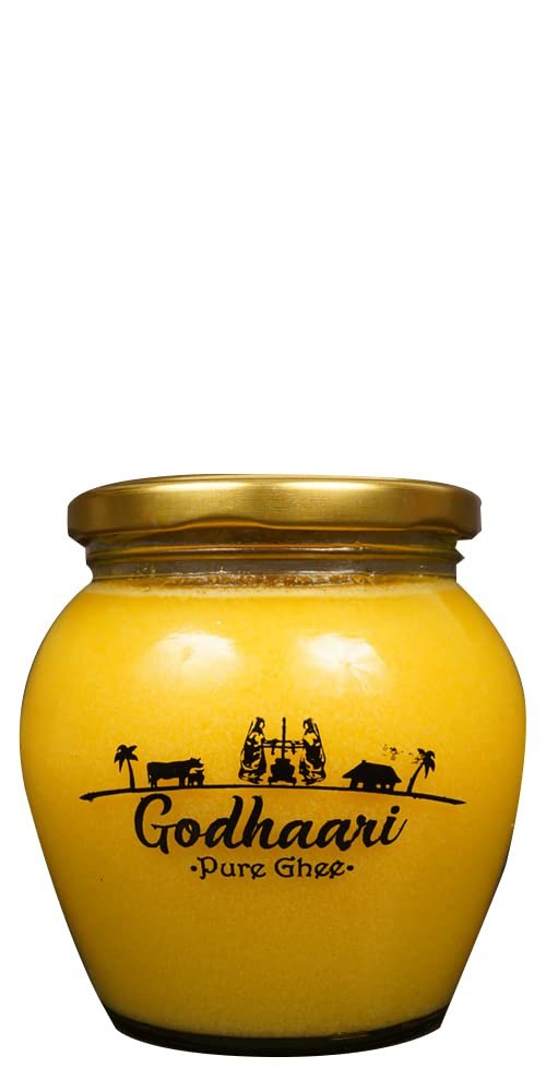 GODHAARI PURE COW GHEE - 500 ML Glass Jar| No Added Preservatives |High Aroma & Rich Taste |Eco - Friendly Glass Bottle
