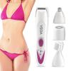 Vega Feather Touch 4-In-1 Trimmer Face & Body Hair Trimmer | 60 Min Runtime | Ladies Eyebrow & Bikini Hair Removal Trimmer | Rechargeable Cordless Hair Removal Machine for Women, (VHBT-03) view 1