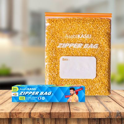 Asahi Kasei Large Zipper Bag | 15 Bags | 100% Leak-Proof | Double Zipper Lock | Reusable & Washable | Keeps Food Fresh | Imported from Japan