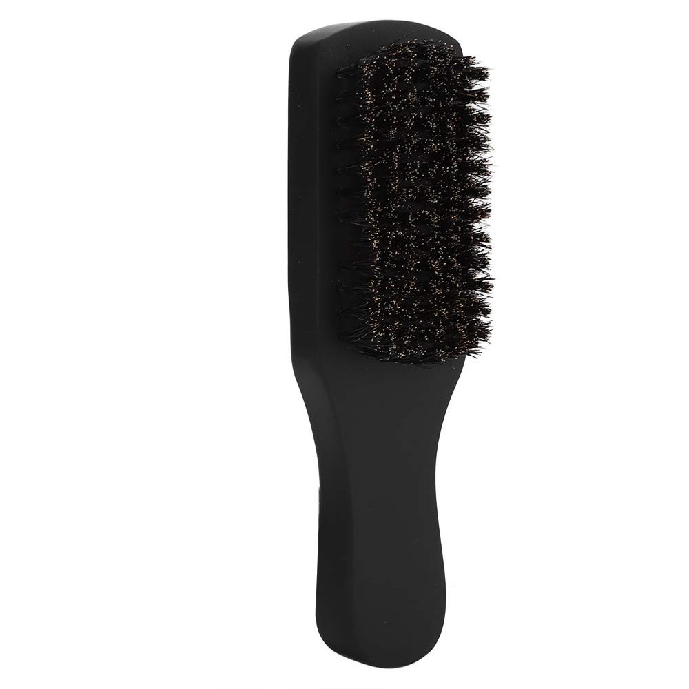 Beard Brush Beard Bristle Comb Elastic Beard Oil Head Styling Hair Carving for Beard Cleaning Mustache Styling Brush(black)
