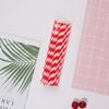 DelightBox Premium Biodegradable Disposable Drinking Striped Paper Straws (Red) view 3