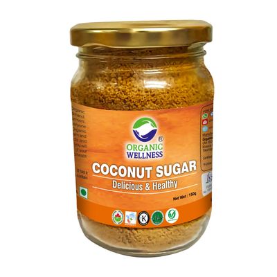 Organic Wellness Pure Organic Coconut Sugar | Low Glycemic Index | Best Replacement of Sugar,150 Gram