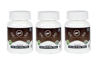 Tulsi Awla Giloy Ayurvedic Immunity Wellness Capsules -(Pack of 3)
