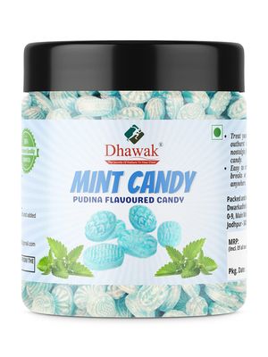 Dhawak Mint Candy 300 gms |Mint Flavoured Candy| Pudina Flavour Candy [Jar Pack]