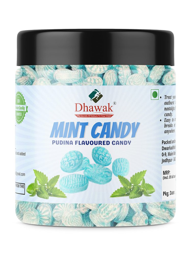Dhawak Mint Candy 300 gms |Mint Flavoured Candy| Pudina Flavour Candy [Jar Pack]
