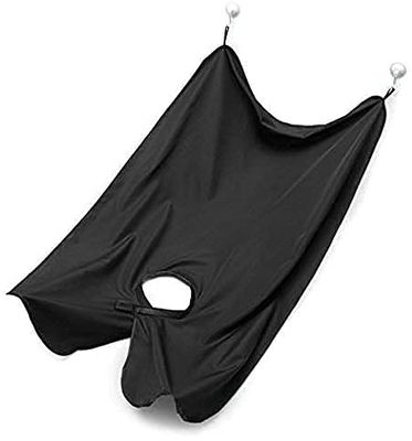 PRISMAXIC Beard Bib Hair Catcher Apron - Beard Hair Catcher and Grooming Apron for Men Shaving | Comes with 2 suction hooks | Black - 1