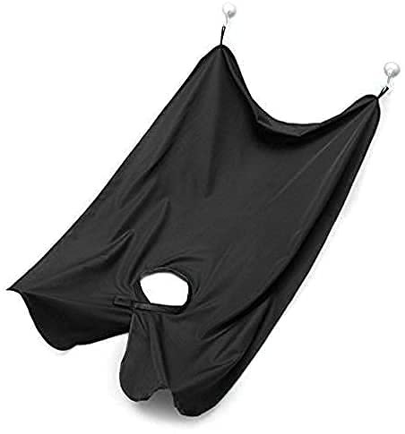 PRISMAXIC Beard Bib Hair Catcher Apron - Beard Hair Catcher and Grooming Apron for Men Shaving | Comes with 2 suction hooks | Black - 1