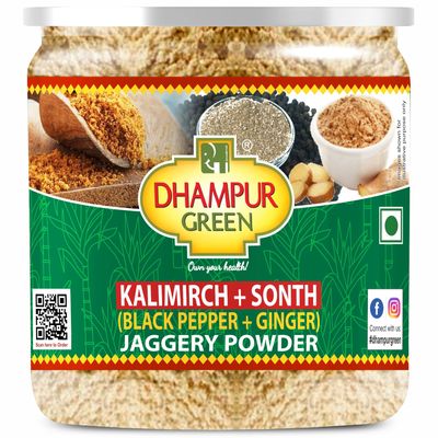 Dhampurgreen Black Pepper And Ginger Jaggery Powder, 300g | Spiced Jaggery