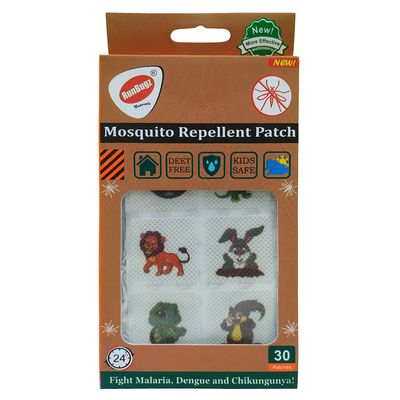 Runbugz 100% All Natural Mosquito Repellent Patches for Babies with 12hr Protection (30 Patches - Pack of 1)- Multicolor - Deet-Free - Waterproof - Natural With Citronella Essence Oil