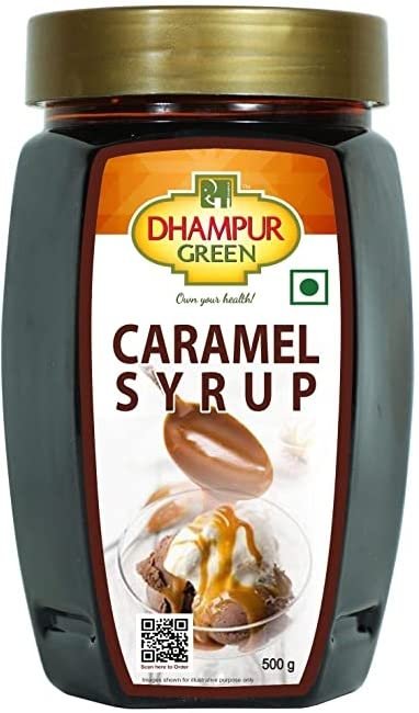 Dhampurgreen Caramel Syrup For Chocolate Cake Coffee Popcorn Milkshake Frappe Making & Baking, 500G