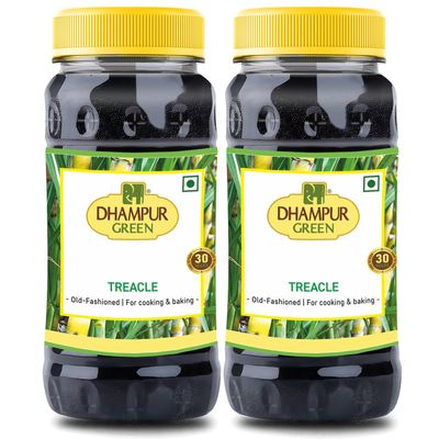 Dhampurgreen Treacle, 1000G (500G X 2) | Unsulphured | Sheera | Kakavi | Jaggery Cane Syrup | For Cooking & Baking | Sweetener Concentrated Sugarcane Juice Syrup