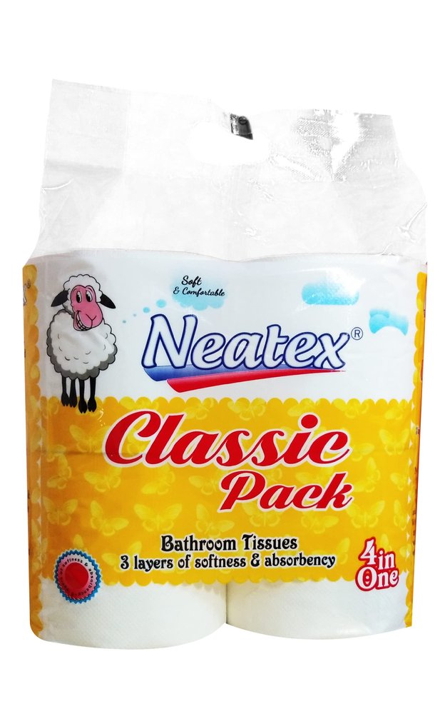 Neatex Premium 3-Ply Classic Pack Toilet Paper Roll Bathroom Tissue Ultra Soft & Thick  Pack of 4 X 250 Pulls Each (Sheet Size  98mm X 100mm),Pink Embossed