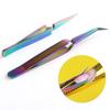 Decdeal Acrylic Nail Shaping Tweezer Stainless Steel Extension Nail Shaping Clip X-Type Crystal Nail Tweezers Nail Art Rhinestones Nipper Nail Tools view 2