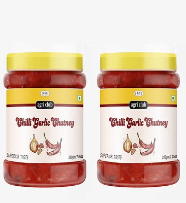 Agri Club Chilli Garlic Chutney 400g, Pack of 2, Each 200gm