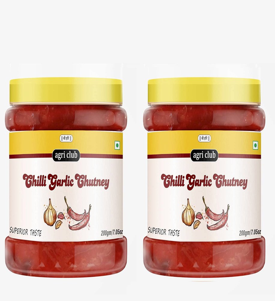 Agri Club Chilli Garlic Chutney 400g, Pack of 2, Each 200gm