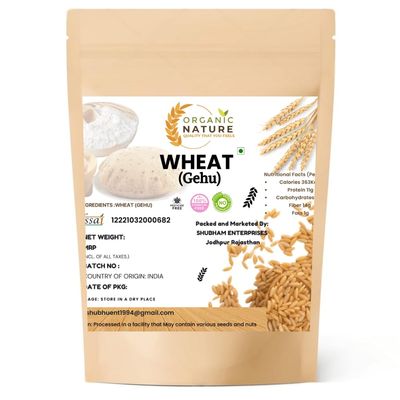 Organic Nature MP Sharbati Wheat Fresh from Farms | No Mixture | No Preservatives | Washed and Dried (Pack of 5 Kg)