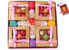 Diwali gifts for friends and family/Diwali gift for employees/Diwali gift items for corporate employee-4 boxes of Handcrafted Chocolates+gel filled glass candle+rangoli colours+Deepawali greeting card view 1