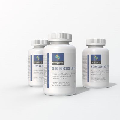 Sharrets KETO Electrolytes 3 x 120 Capsules- Essential Minerals (K,P, Na,Cl, Mg,Ca) and Vitamins C, D, & K2- for optimal Energy & Hydration.