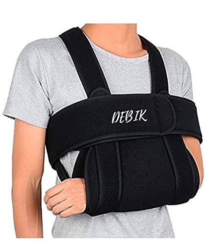 DEBIK | Arm Sling Shoulder Immobilizer - Can Be Used During Sleep Rotator Cuff Support Brace Adjustable Medical Sling for Broken & Fractured Bones, Dislocation, Sprains, Strains & Tears (UNIVERSAL)