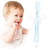 Baby Toothbrush, Prevent Swallowing Baby Silicone Toothbrush Safe and Comfortable Safe for Home(Blue) view 4