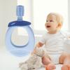 Baby Silicone Toothbrush, Infant Training Toothbrush Annular Handle with Storage Box for Daily Use(Blue) view 2