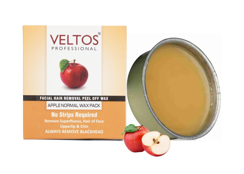 VELTOS PROFESSIONAL Apple Facial Peel Off Katori | Facial Wax | Hair Removal Wax - 80GM