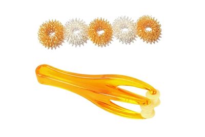 ACS Acupressure Pain Relief Yubi Lax Germa 1 Finger Roller and 5 Sujok Ring Massager for Relieving Stress and Tension & Relaxes the Mind and Body (Multicolour)