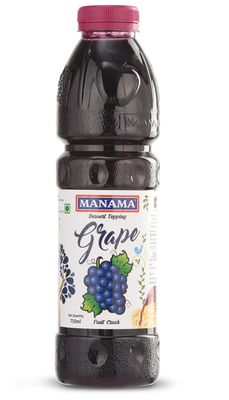 Manama Grape Crush | Fruit Topping for Ice Creams, Cakes, Pastries and Shakes, 750ML Bottle