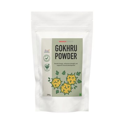 MedicoExperts Organic Gokhru Powder Gokshura Powder For Energy - Tribulus Terrestris Powder - 200gm