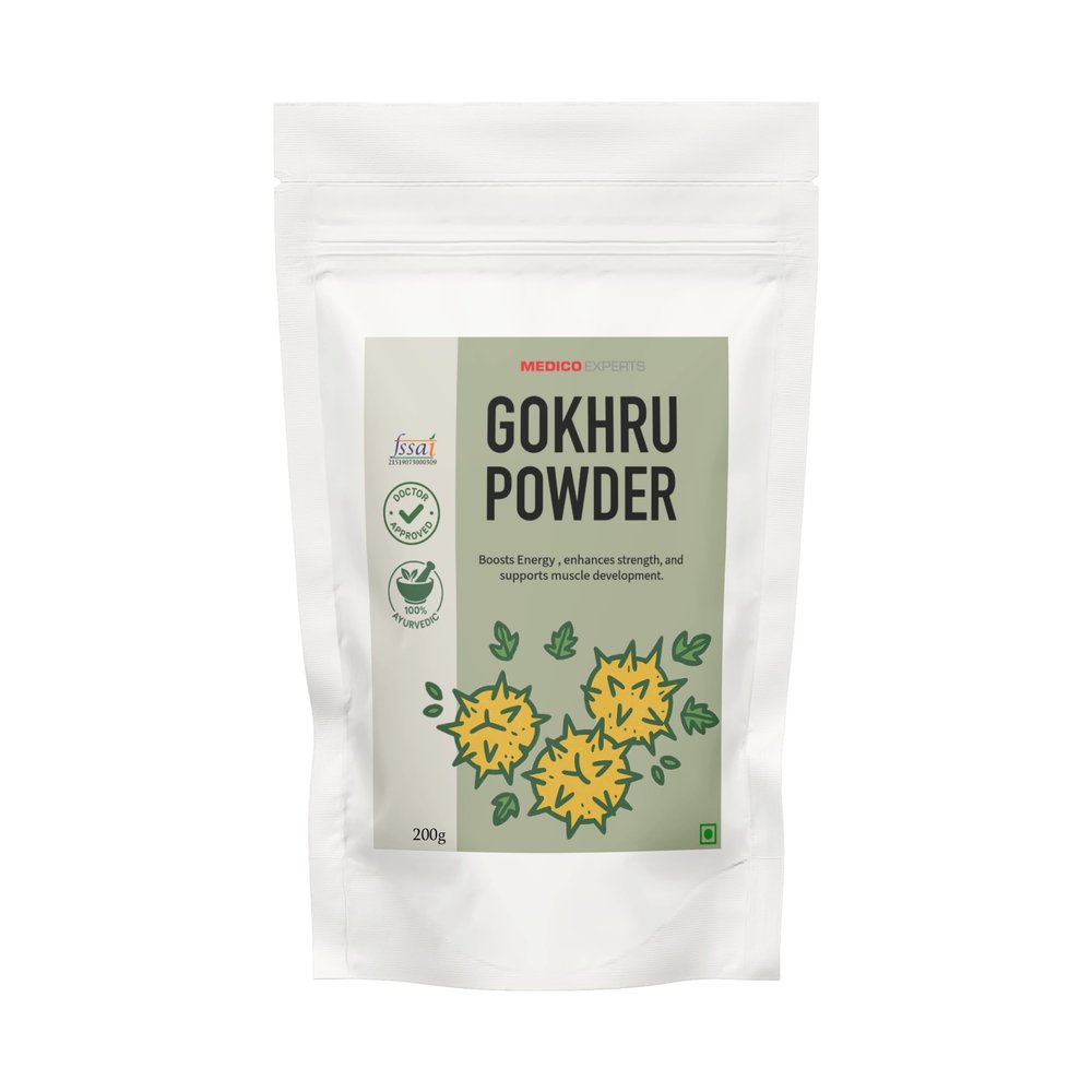 MedicoExperts Organic Gokhru Powder Gokshura Powder For Energy - Tribulus Terrestris Powder - 200gm