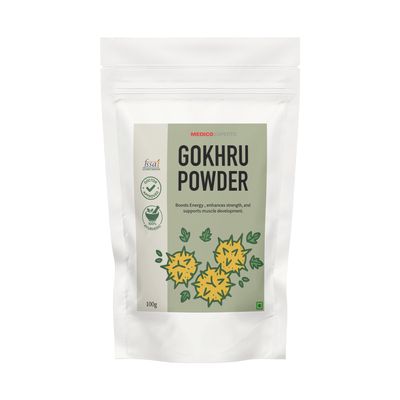 MedicoExperts Organic Gokhru Powder Gokshura Powder For Energy - Tribulus Terrestris - 100gm