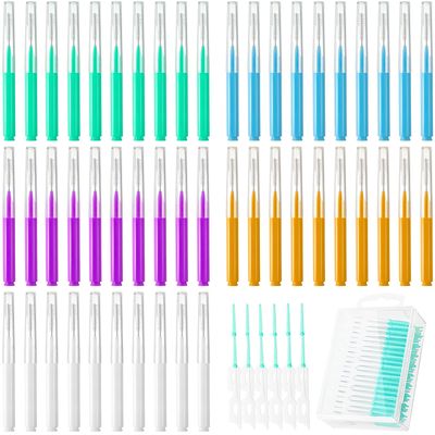 350 Pieces Interdental Dental Floss Soft Floss Picks Interdental Toothpicks Refill Dental Tool Interdental Brush Cleaner Flossers Flossing Tooth Picks Flossers Dental Cleaning Tool (Basic Colors)