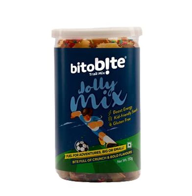 BitoBite Trail Mix - Jolly Mix | Assorted Mix Dry Fruit Cubes and Chocolate Snack Pack - 150g
