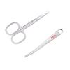 BOCAS Combo of Ergonomic Stainless Steel 3 Way Tip Tweezers and Rounded Tip Safety Scissors for Grooming Eyebrows, Nose Hair, Facial Hair Trimming view 1