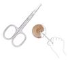 BOCAS Combo of Ergonomic Stainless Steel 3 Way Tip Tweezers and Rounded Tip Safety Scissors for Grooming Eyebrows, Nose Hair, Facial Hair Trimming view 2
