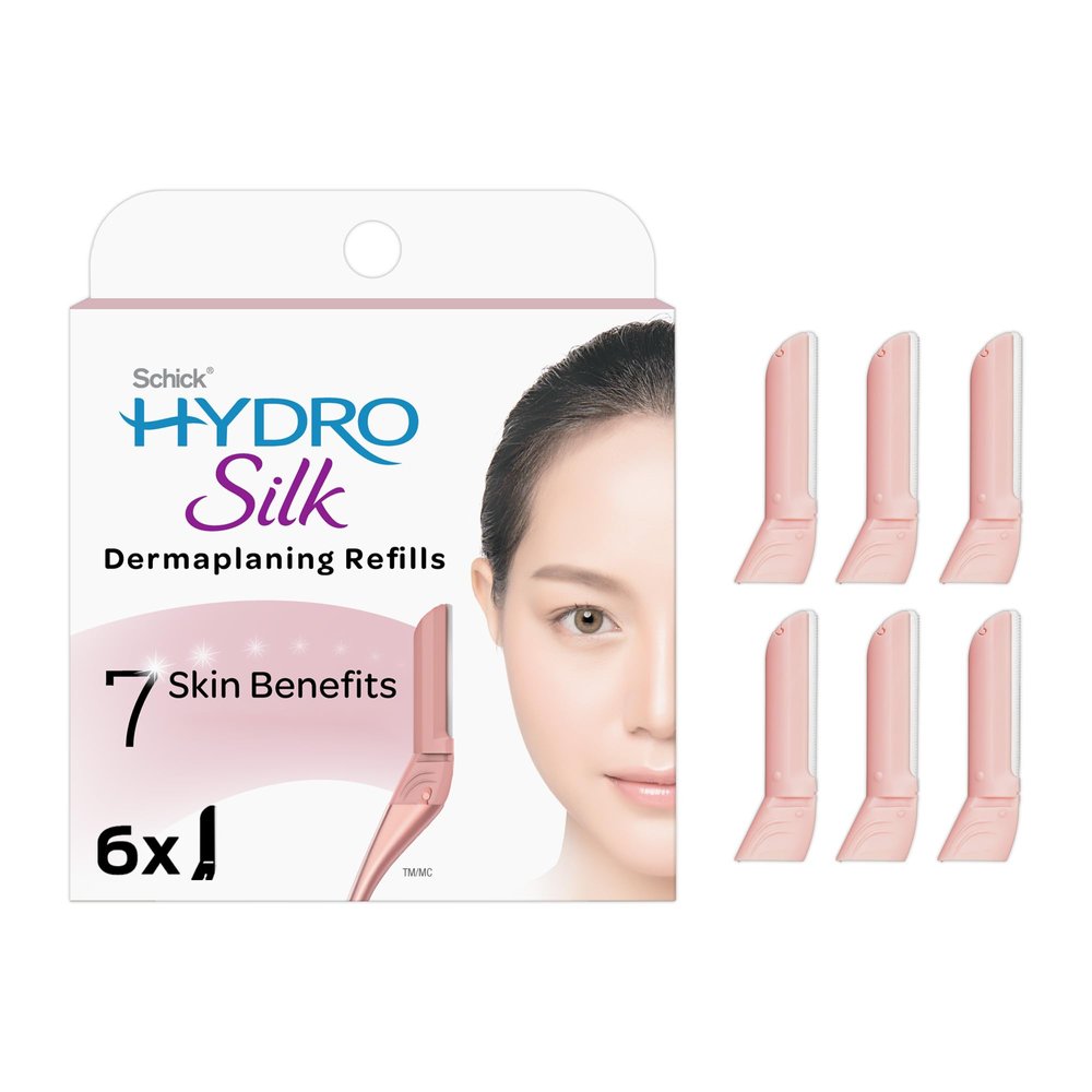 Schick Hydro Silk Dermaplaning Wand Refill Blades  Dermaplaning Refills, 6 Refills, Professional Style