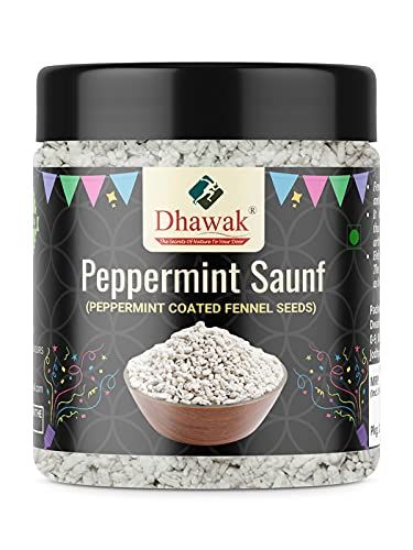 Dhawak Peppermint Coated Fennel Seeds 300 gms | White Saunf Madrasi Sauf