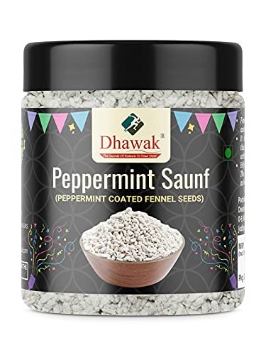 Dhawak Peppermint Coated Fennel Seeds 300 gms | White Saunf Madrasi Sauf
