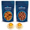 Amaram by Ghasitaram Pack of 2 Pizza, Barbeque Almonds Pouches with 2 T-Lites|Dryfruit Gift Hamper|Dry Fruit Combo Pack Offer|Dry Fruit Gift Pack|Dry Fruit Box|Diwali Dry Fruit Gift Pouch|Mix Nut| view 1
