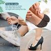 10 Pairs Women's Toe Topper Socks with Padding Pads Covers Forefoot Pads Cushions Half Socks Non Skid Reusable Protectors, Black, one size view 3