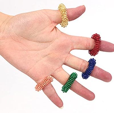 ACI ACUPRO Sujok Ring - Small Figure Rings Massage for Pain Relief || Numbs Improve Blood Circulation || Control Blood Pressure & Sugar (PACK of 5, Multicolor)