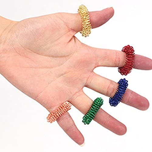 ACI ACUPRO Sujok Ring - Small Figure Rings Massage for Pain Relief || Numbs Improve Blood Circulation || Control Blood Pressure & Sugar (PACK of 5, Multicolor)